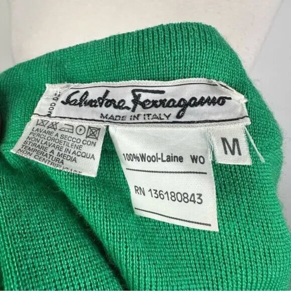 Vintage Salvatore Ferragamo Gold Button Front Cardigan - Picture 14 of 14